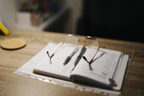 Рабочее место, где пишутся заметки